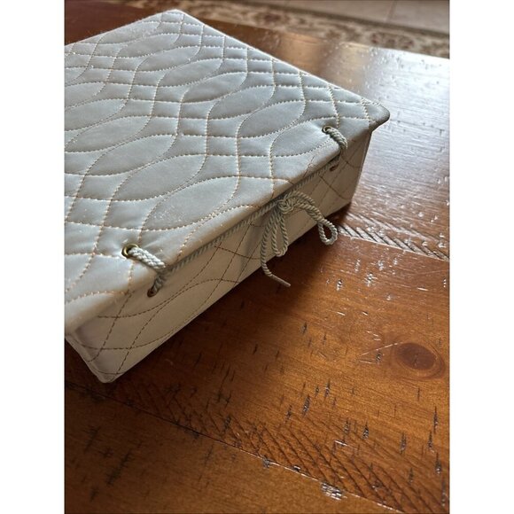 Vintage Blue Scarf Box And Vintage Scarves Ann Klein Silk Black Lace - Picture 3 of 13